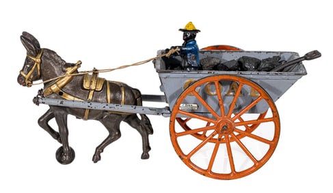 Deluxe Mule Drawn Coal Wagon - Cast Iron Toy
