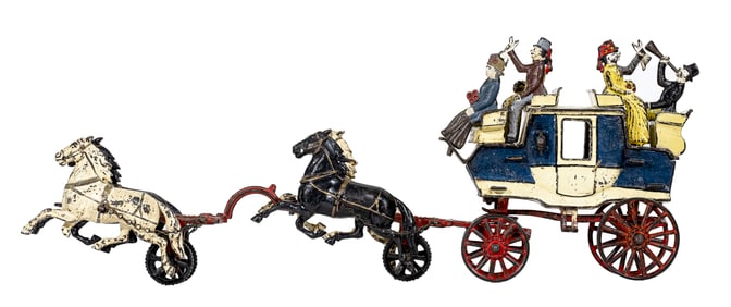 Rare Tally-Ho Stagecoach - Cast Iron Toy