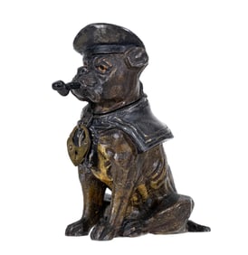 Sailor Bull Dog with Pipe - Spelter Bank