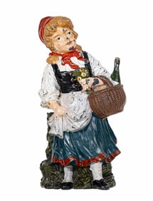 Little Red Riding Hood with Her Picnic Basket - Spelter Bank