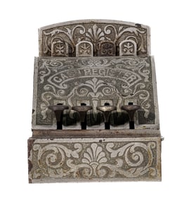 Nickel Plated Cash Register - Cast Iron Bank