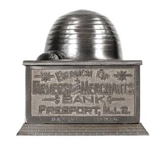 Economy Accumulates Wealth Beehive - Cast Iron Bank