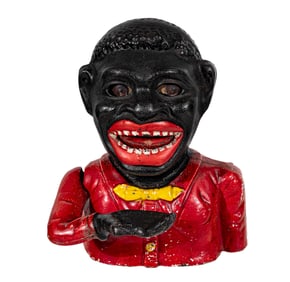 Jolly Man - Straight Lettering - Cast Iron Bank