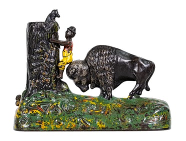 Butting Buffalo - Cast Iron Mechanical Bank