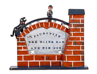 Patronize the Blind Man - Cast Iron Mechanical Bank