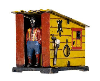 Cabin Yellow - Cast Iron Mechanical Bank