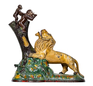 Lion & Monkeys - Cast Iron Mechanical Bank
