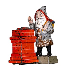 Santa at Chimney - Cast Iron Mechanical Bank