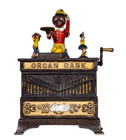 Organ - Boy & Girl - Cast Iron Mechanical Bank