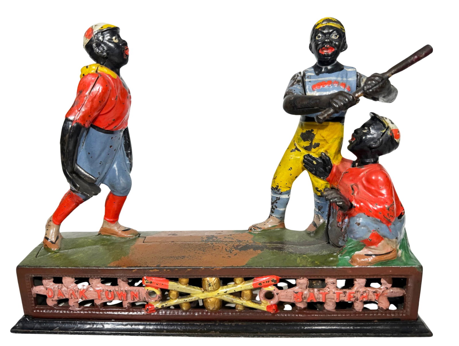 Darktown Battery - Cast Iron Mechanical Bank: J. & E. Stevens Company. Cromwell, Connecticut - 1887.