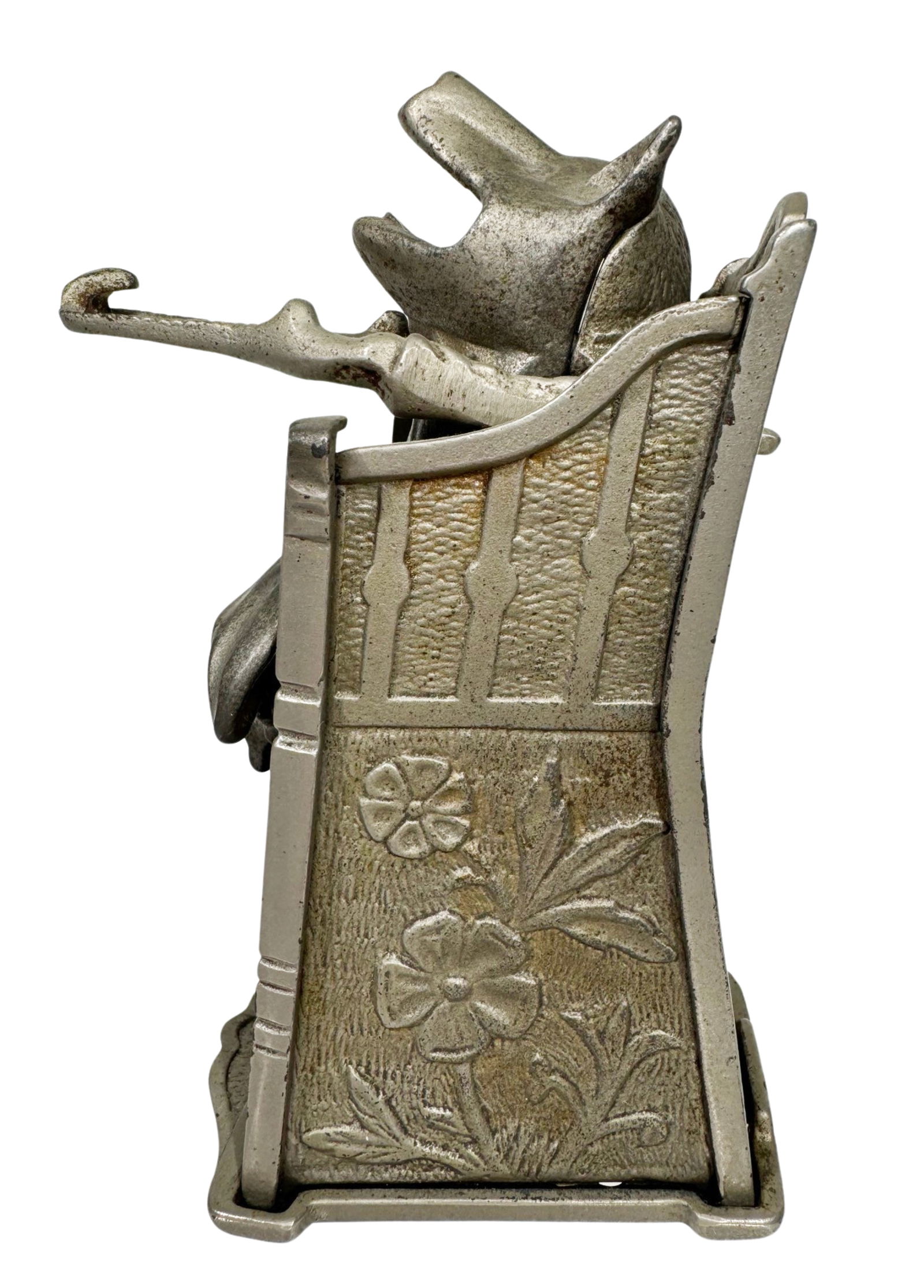 Pig in Highchair - Cast Iron Mechanical Bank (1 of 6)