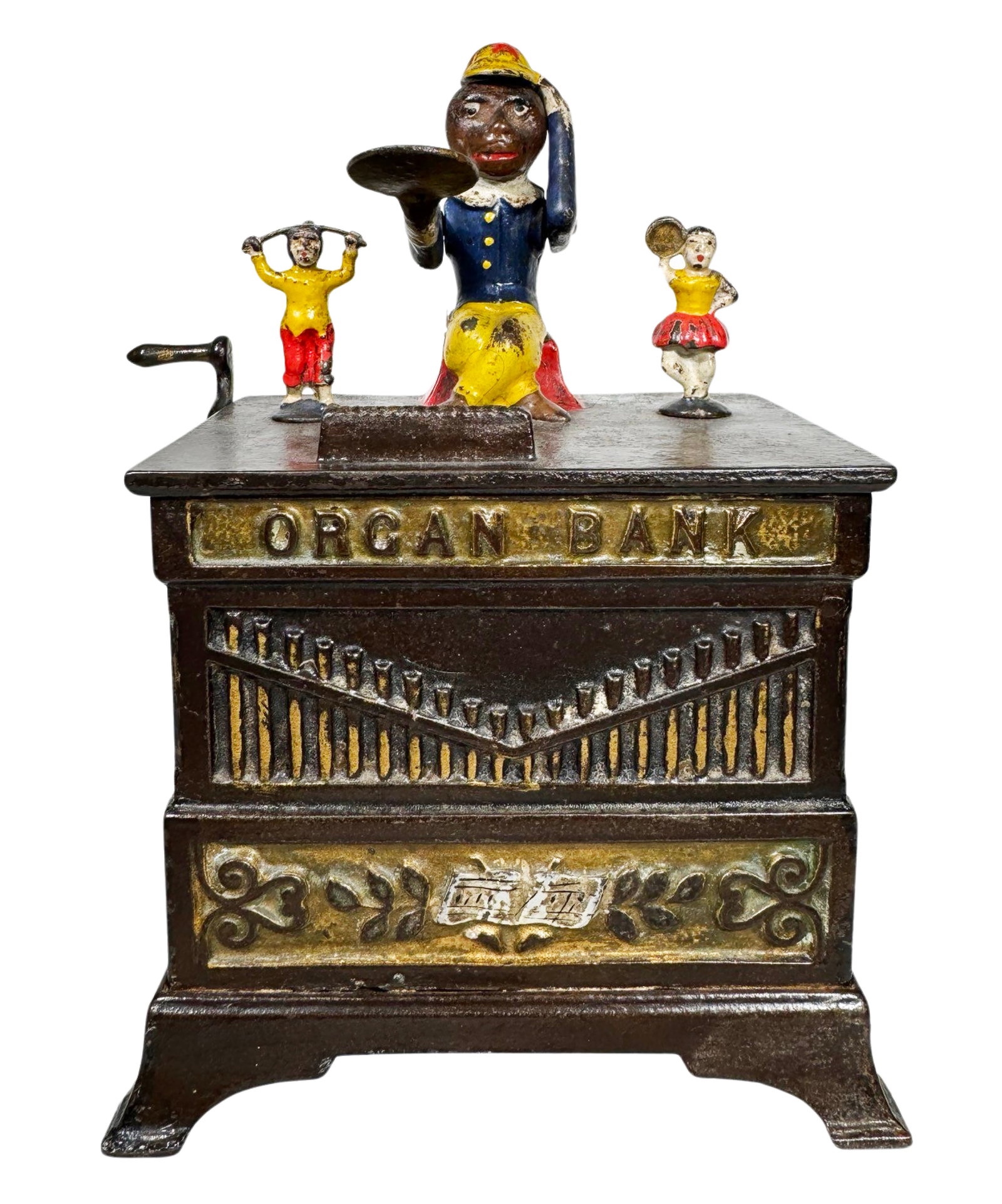 Organ Bank with Boy & Girl: Kyser & Rex. Philadelphia, Pennsylvania - 1882.