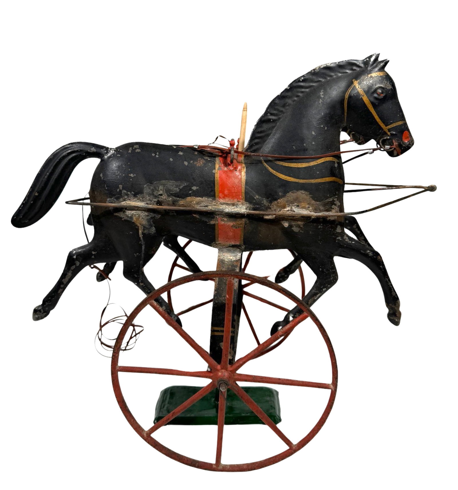 Harwood Patent Horses Parlor Stick Toy: American - 1890. 16" Tall.