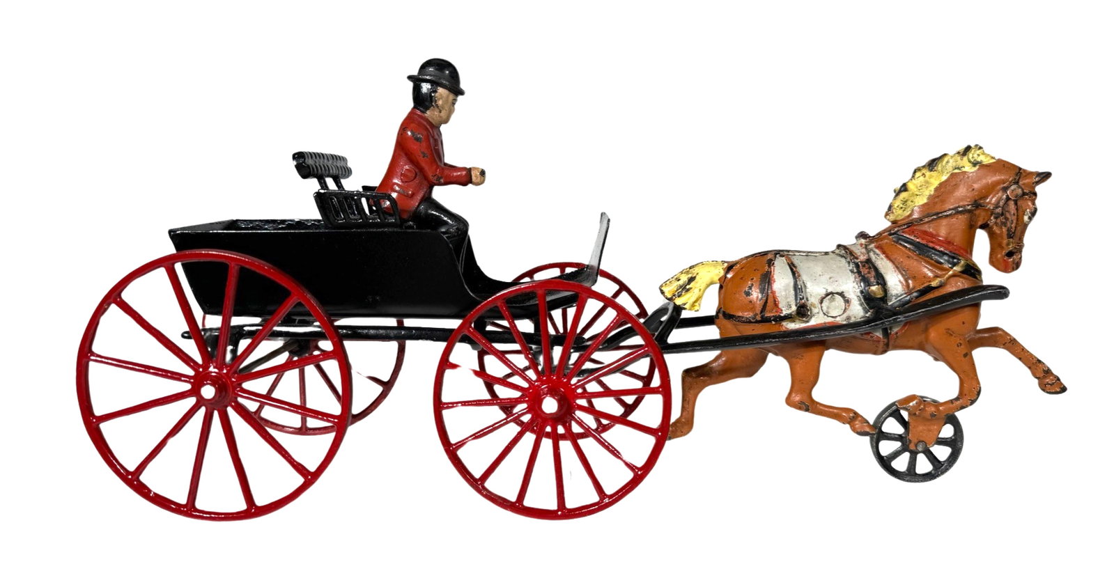 Single Seat Surrey Iron Toy: Pratt & Letchworth. Buffalo, New York - 1890. 14" Long.