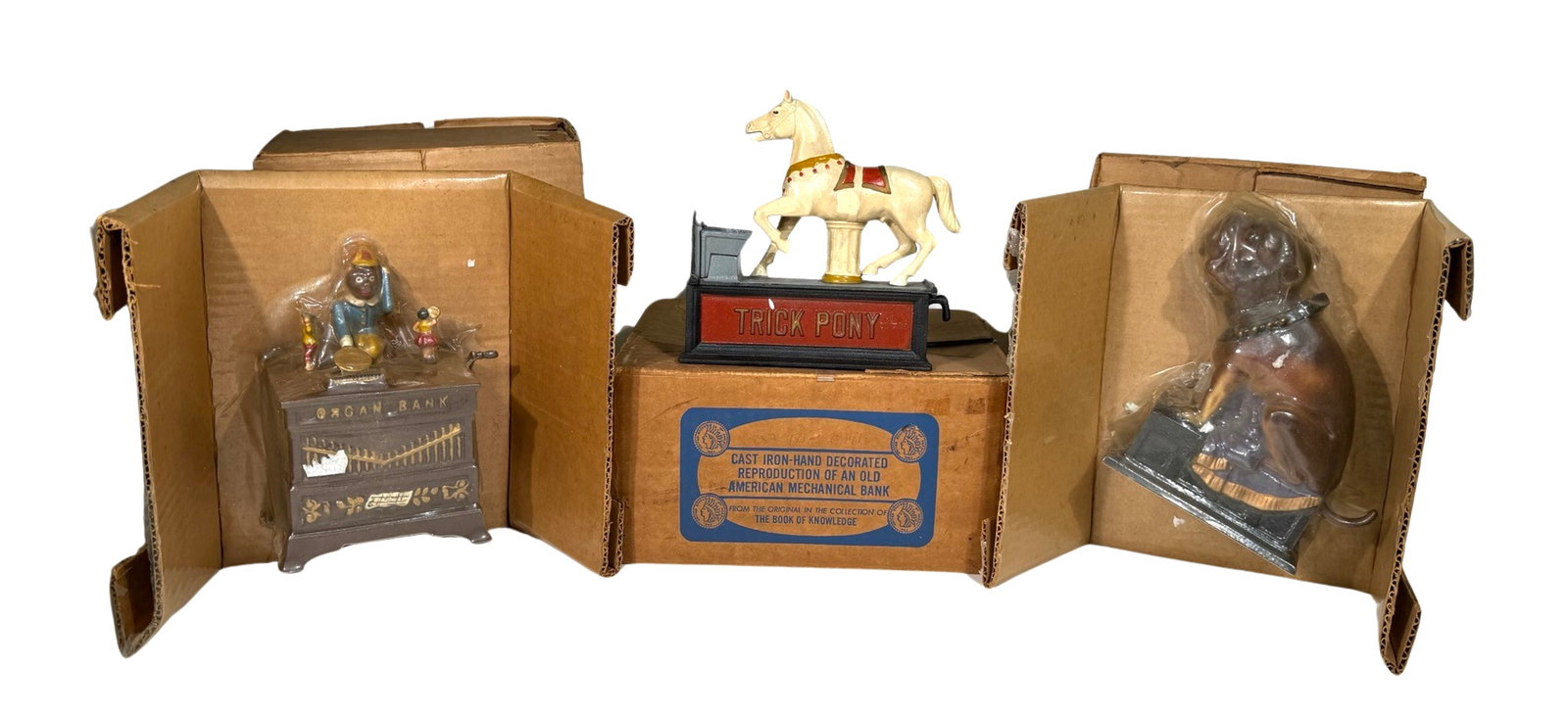 Three Book of Knowledge Banks: John Wright Company. Wrightsville, Pennsylvania - 1980's. $40 to $60 to ship.