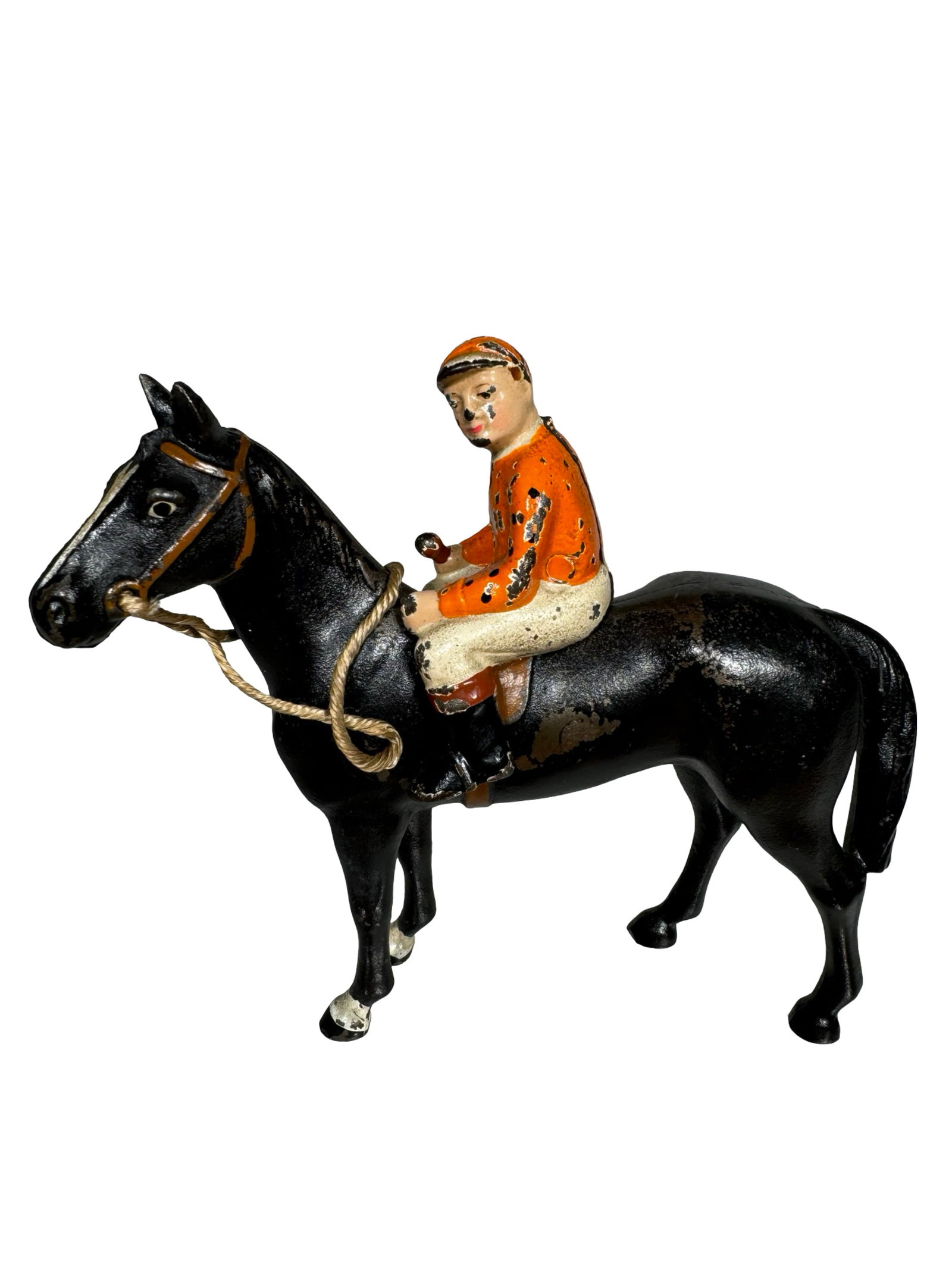 Horse & Jockey - Iron Desk Ornament: Hubley Mfg. Company. Lancaster, PA - 1935 - 5" Long.