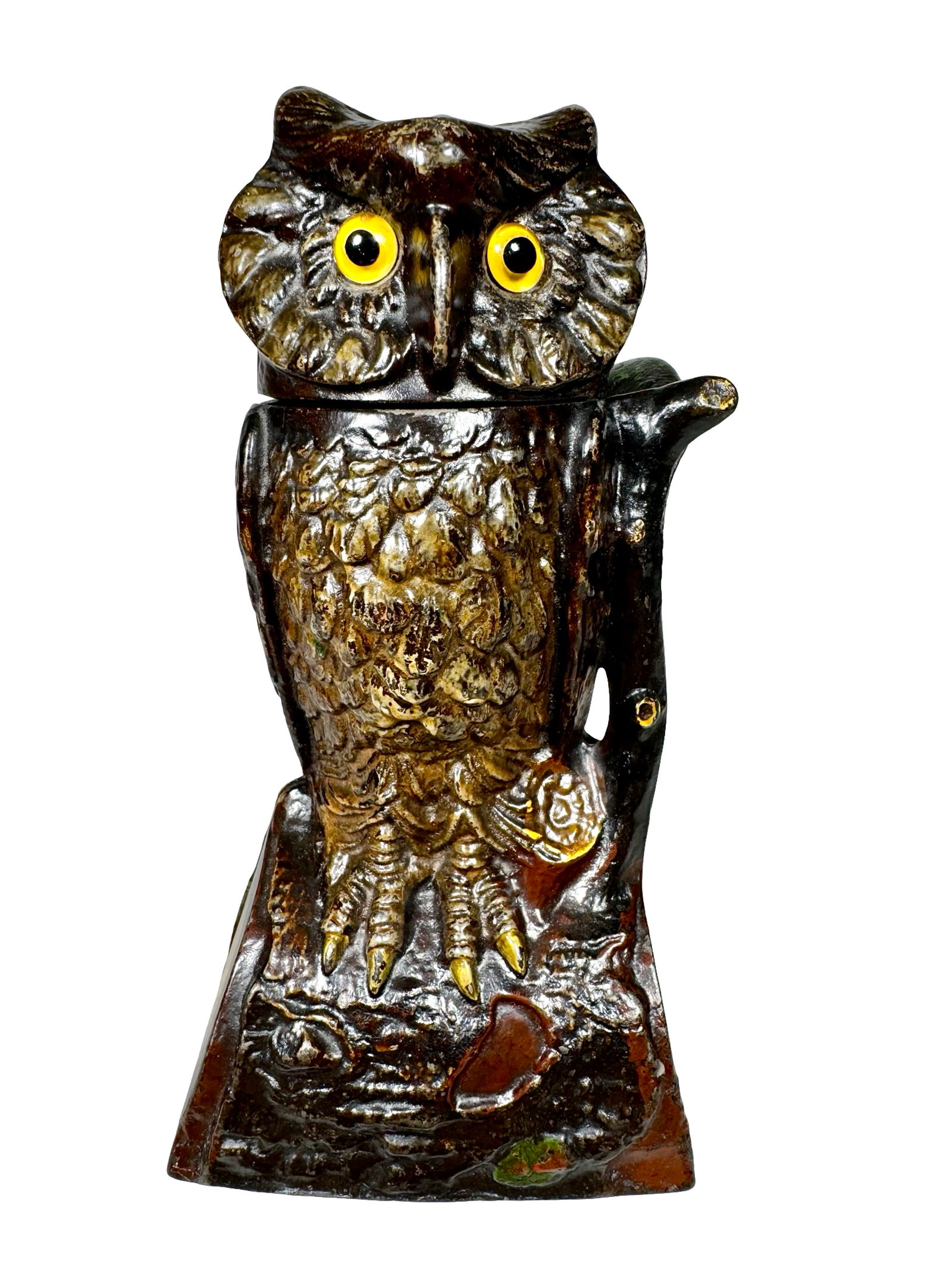 Owl Turns Head - Gray & Brown - Iron Mechanical Bank (1 of 6)