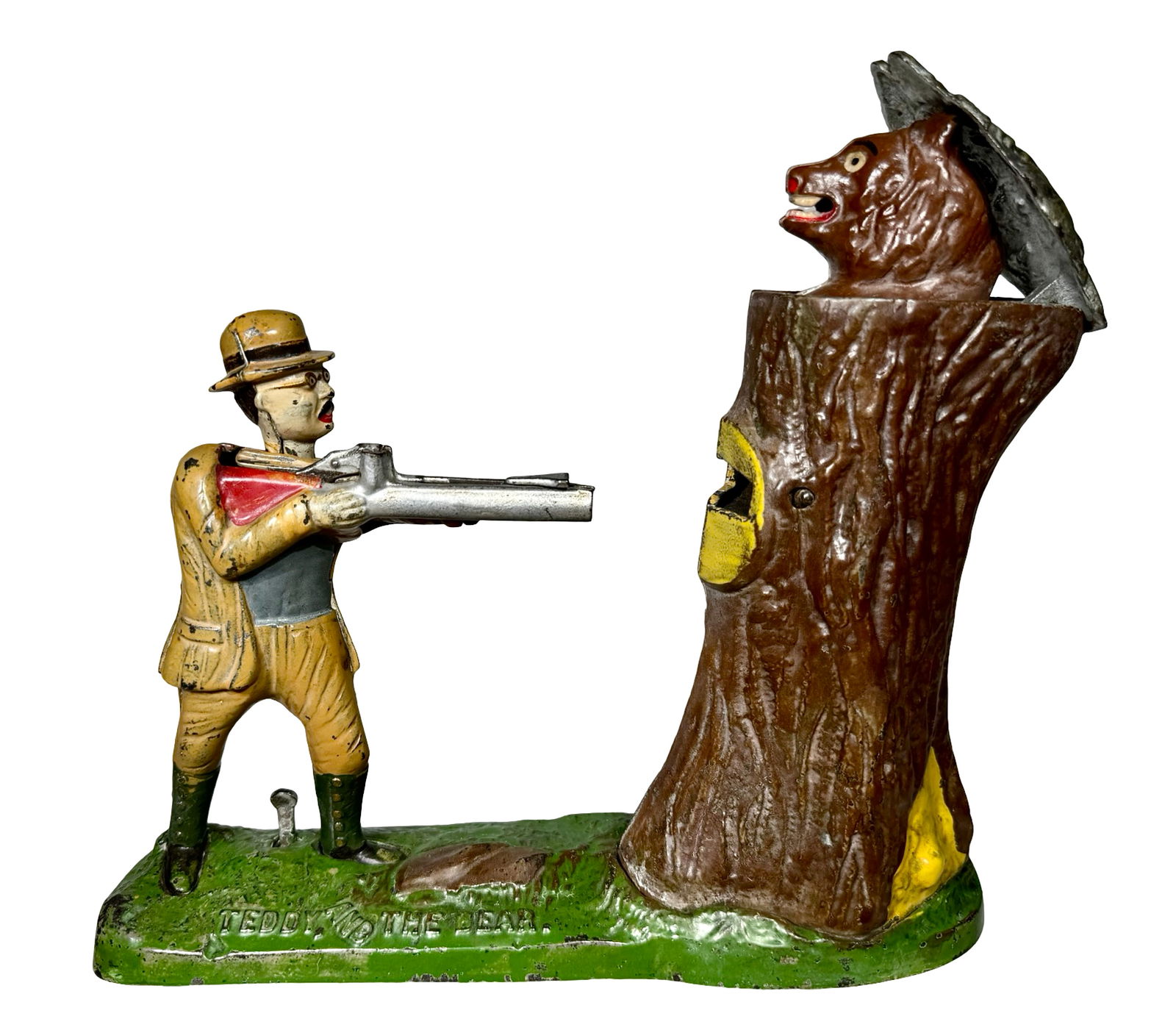 Teddy and the Bear - Brown Tree Variant - Iron Mechanical Bank (1 of 10)
