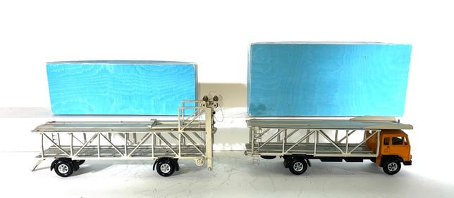 Two Car Carriers with Boxes