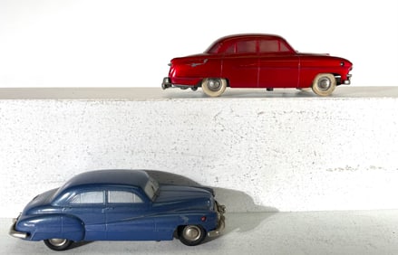 Two Diecast Windup Cars