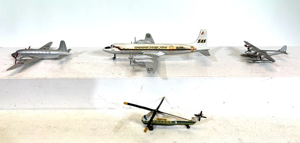 Four Aviation Dinky Toys