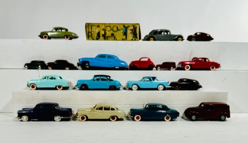 Eighteen Plastic Toy Autos