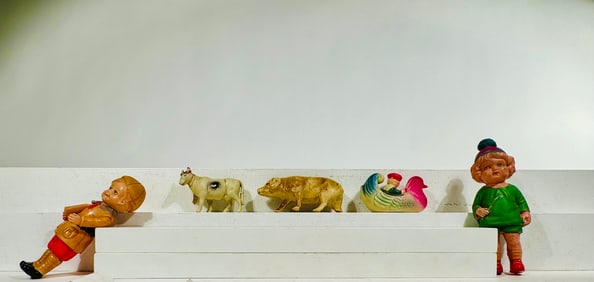 Six Celluloid Toys (One Boxed)