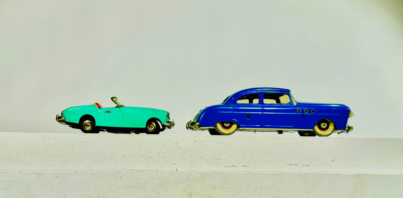 Wind Up / Battery Op Cars: European - 1950/60's - 8 1/4" to 12" Long.