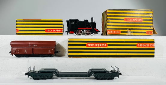 Trix Steam Engine and Freight Cars