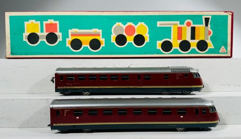 Two Rail Car Coaches with Engine