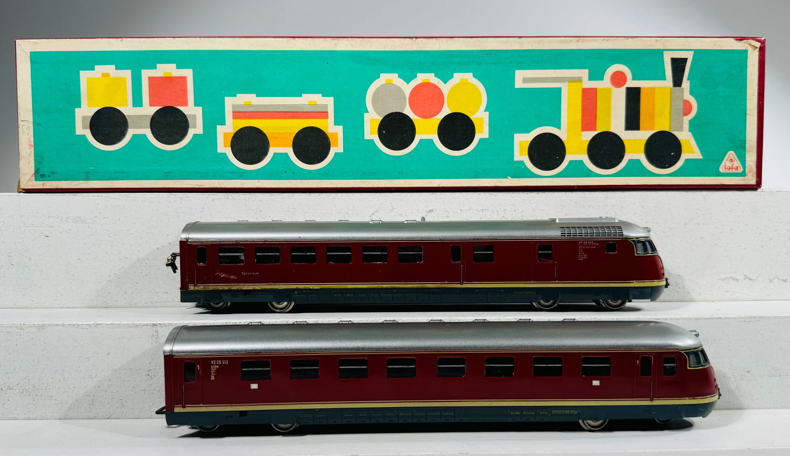 Two Rail Car Coaches with Engine (1 of 2)