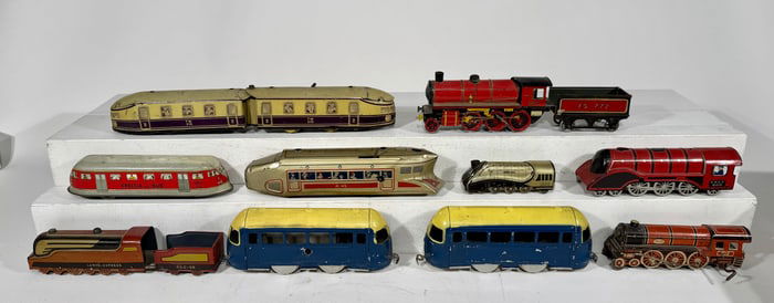 Large Lot of Tin Floor Trains