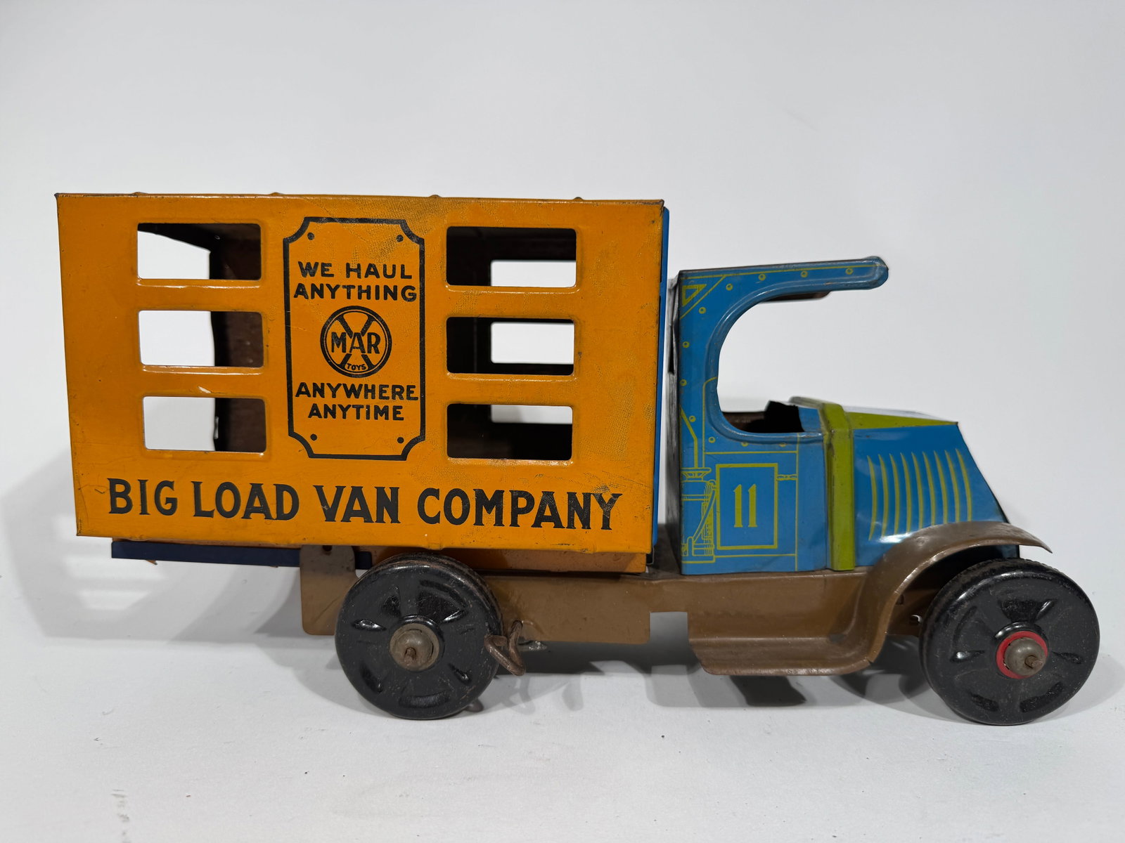 Big Load Van Company: Marx Toys. NYC - 1930's - 13" Long.