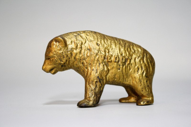 Teddy” Bear Still Bank: Made by Arcade Mfg. Co. Freeport, Illinois – Circa 1915 Material: Cast Iron