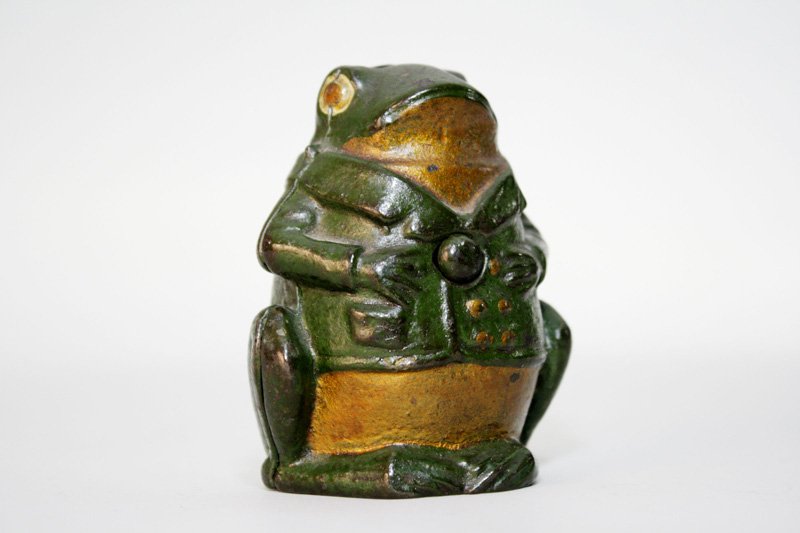 Professor Pug Frog Still Bank: Made by A. C. Williams Ravenna, Ohio – Circa 1910 Material: Cast Iron