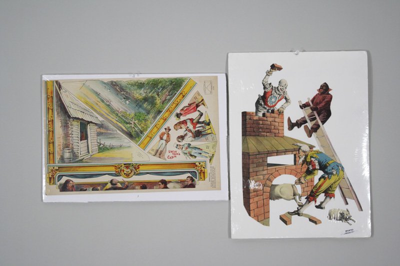 Lot: Paper Cutouts / Die Cuts Black Americana: American – Circa 1890 There are two wonderful cutouts in this lot. Included are Uncle Tom’s Cabin by J. V. Sloan & Co. of New York City (uncut) and another with a Harlequin, Blackman and Jester. U