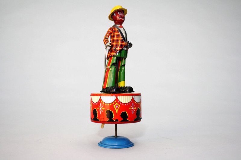 Bee Bop Tap Dancer: Probably Linemar Japan – Circa 1948 This is a colorful and charming postwar toy made in Japan. It works quite well. Material: Tin