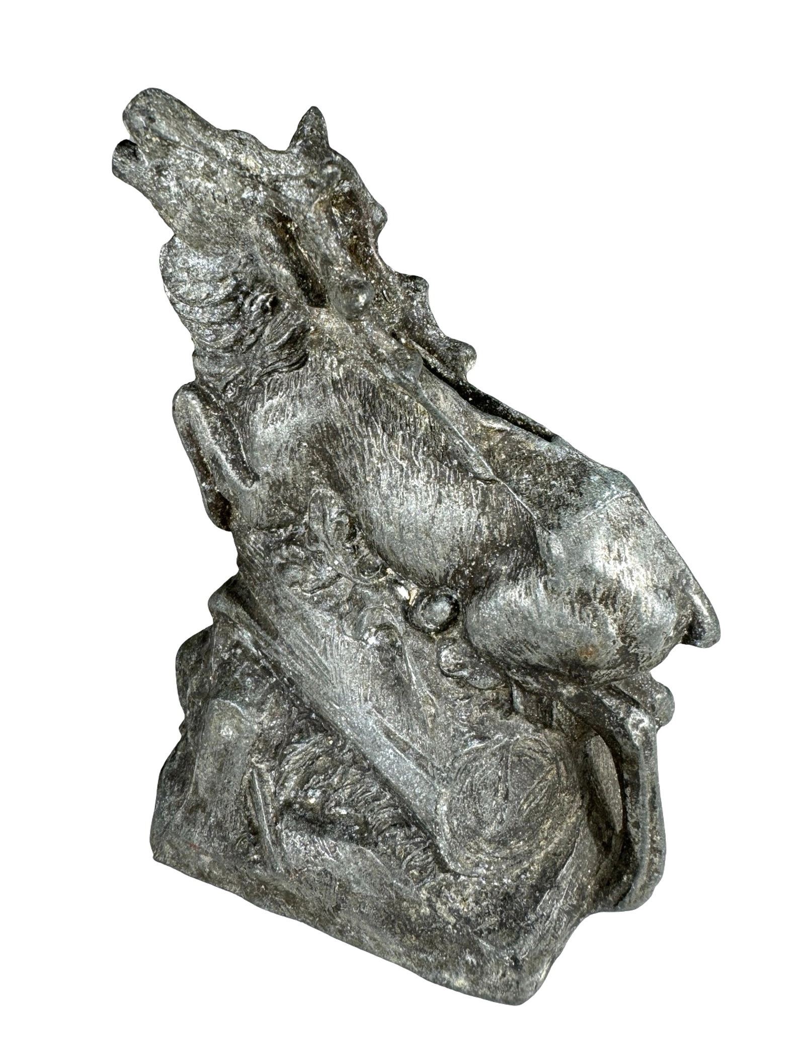 Stag Jumping Over a Log Bank: Made in Germany circa 1930's. 5 1/2" Tall.