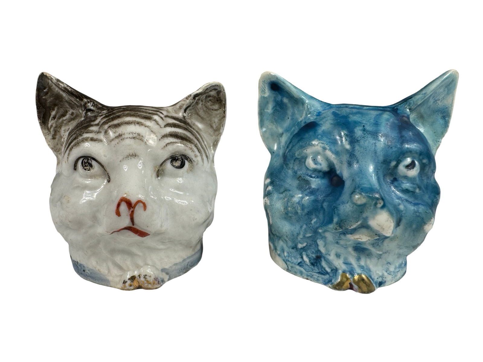 Two Ceramic Cat Bust Banks (1 of 4)