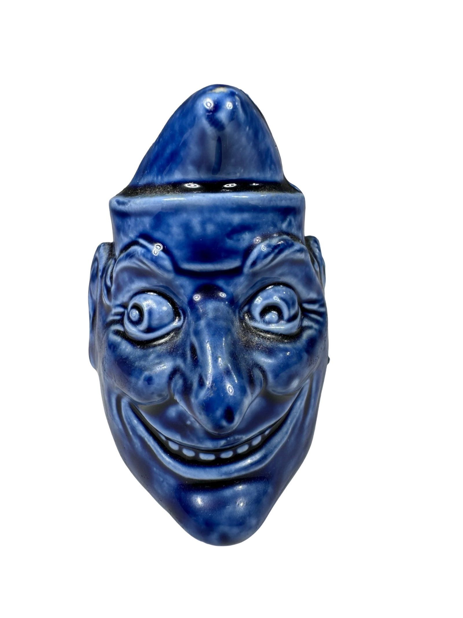 Ceramic Punch Bust: Made in France circa 1900's. 3" Tall.