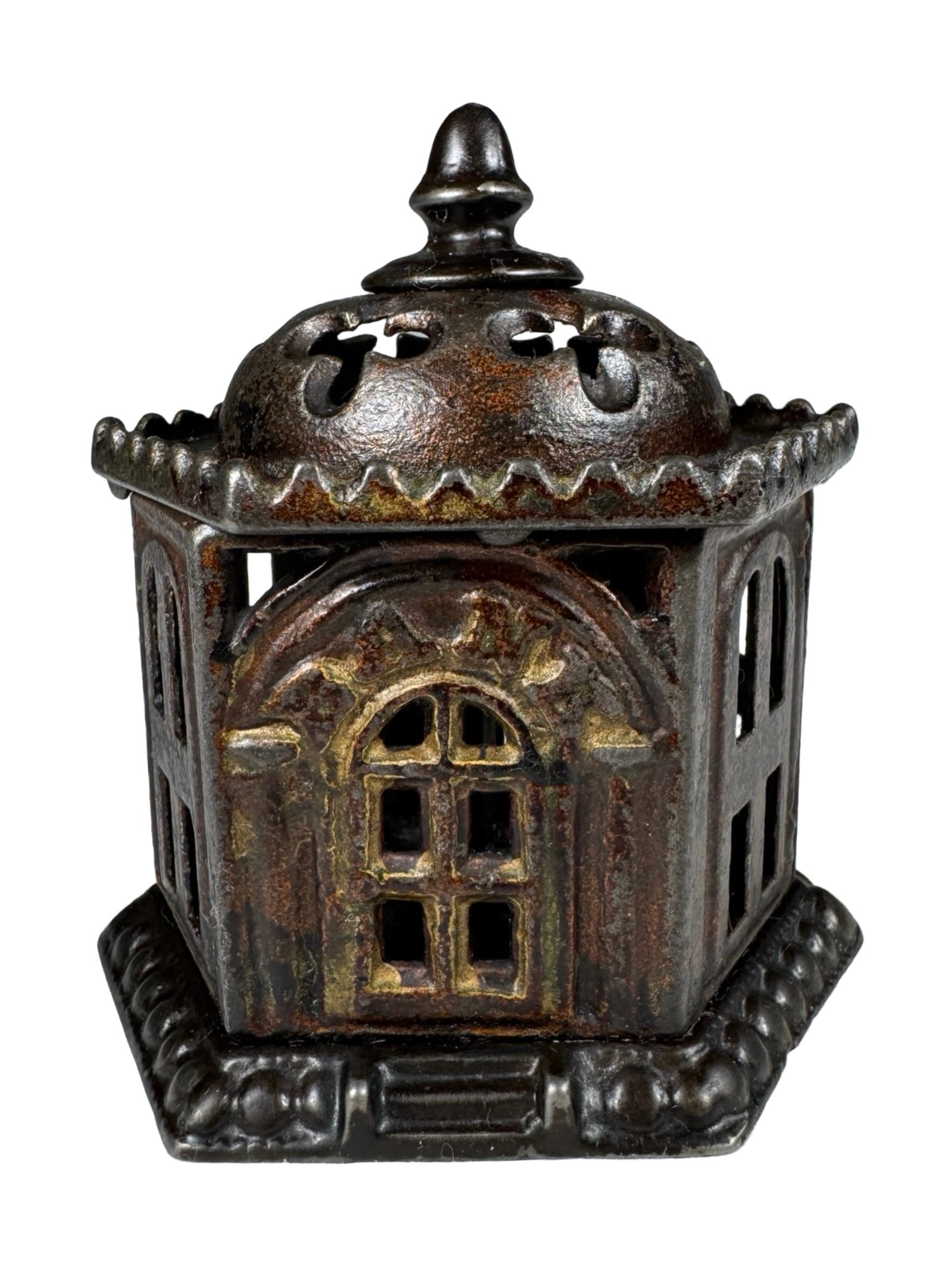 Pavillion Bank - Cast Iron: Kyser & Rex Company. Philadelphia - 1800's - 3 1/4" Tall.