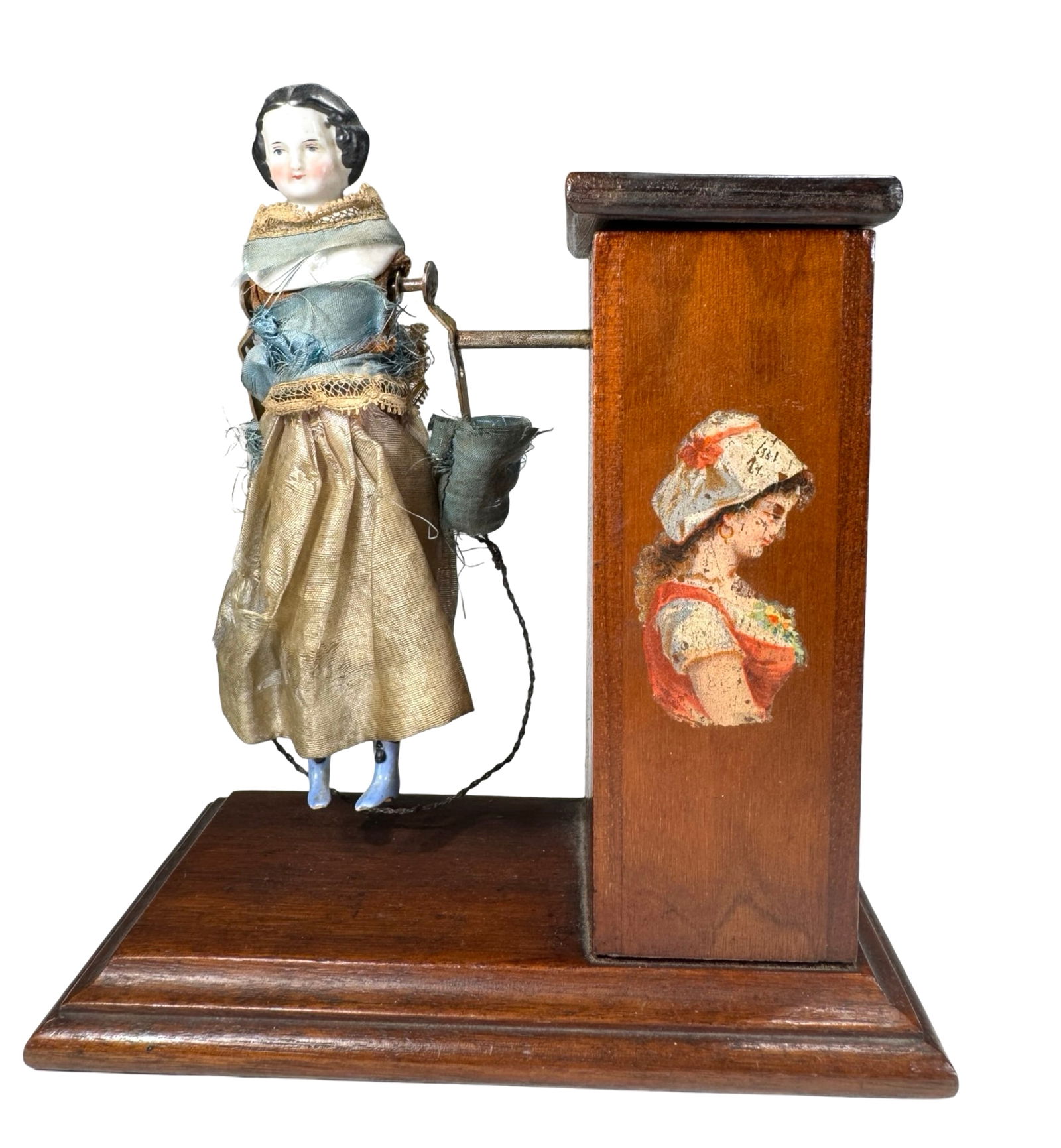 Girl Skipping Rope - Clockwork Toy: Made by Automatic Toy Works. New York City - 1870 - 8" Tall.