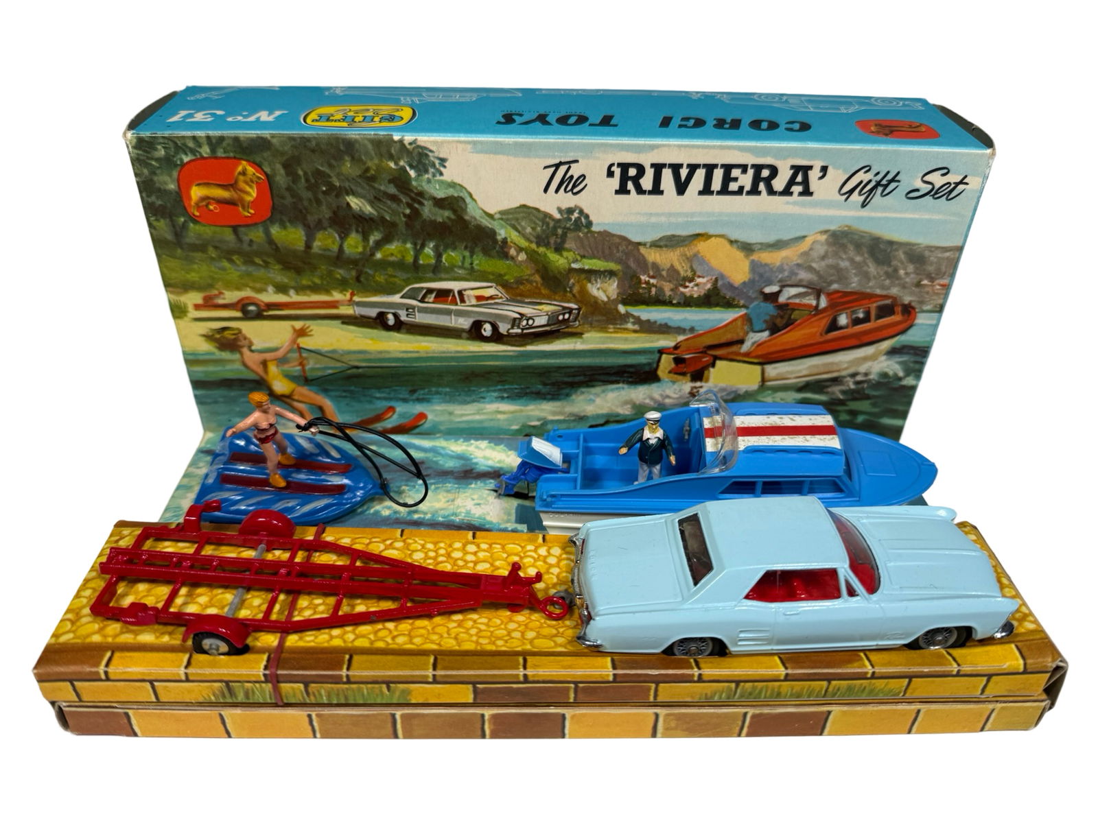 Corgi Toys "Riviera" Gift Set - Buick Riviera with Dolphin Boat (1 of 10)