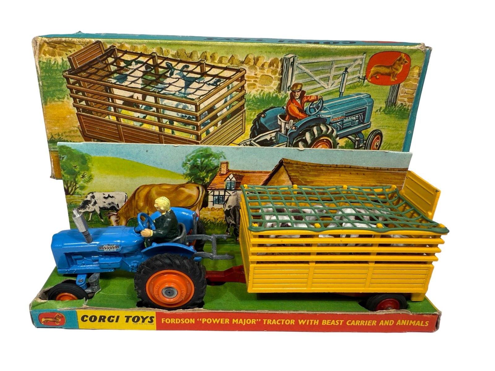 Corgi Toys - Fordson Tractor with Trailer and Animals (1 of 6)