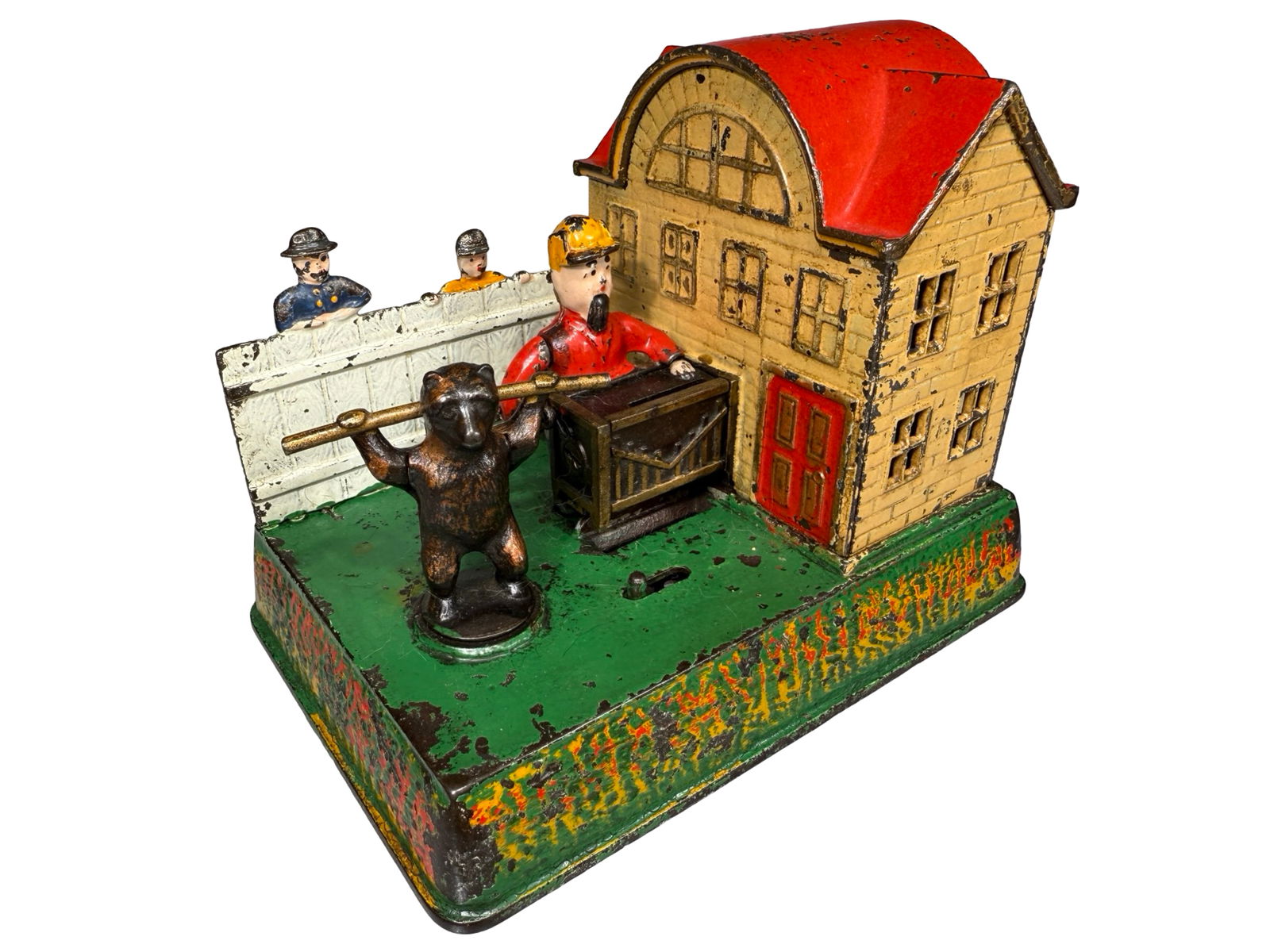 Organ Grinder & Performing Bear - Clockwork Bank: Kyser & Rex Company. Philadelphia - 1880's.