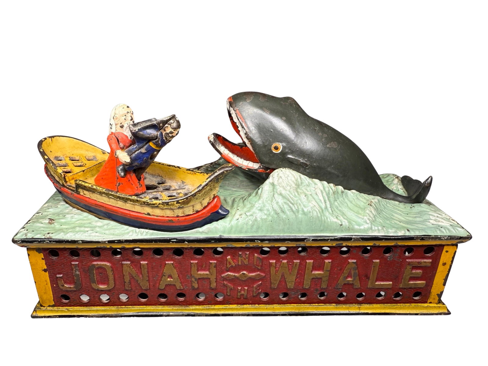Jonah and the Whale - Cast Iron Mechanical Bank: Shepard Hardware Co. Buffalo, NY - 1880's.