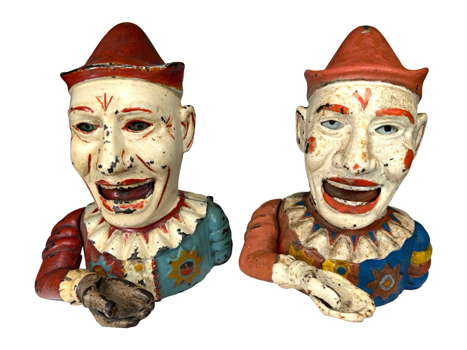 Two Humpty Dumpty - Cast Iron Mechanical Banks: By the Shepard Hardware Company. Buffalo, New York - Circa 1890's. This is a classic coin swallowing bank.
