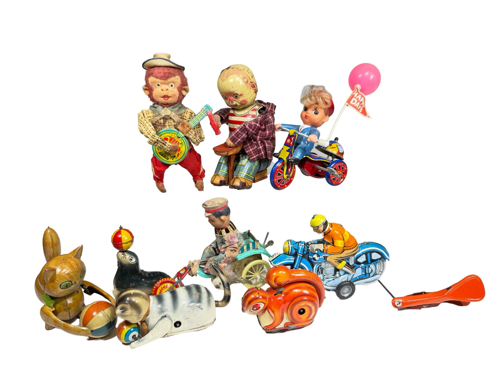 9 Windup / Friction Toys: Made in Japan/China/Korea/Western Germany.