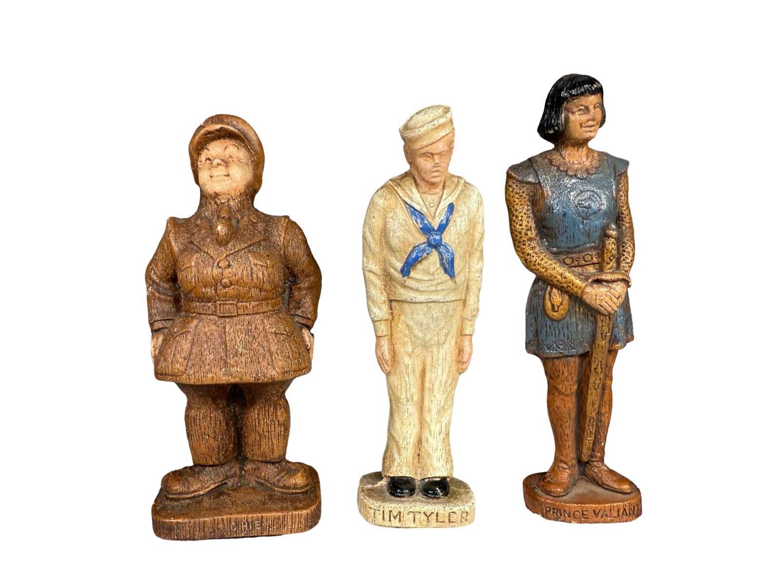 Archie, Tim Tyler & Prince Valiant Figures: King Features Syndicate. American - 1944 - 5" to 5 1/4" Tall.