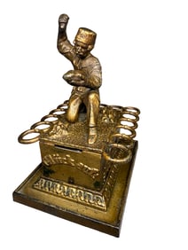 German Miners Cigar Holder & Cast Iron Bank